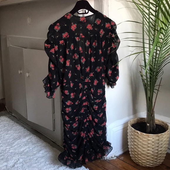 Zara Black and Red Floral Mini Dress - Picture 6 of 8